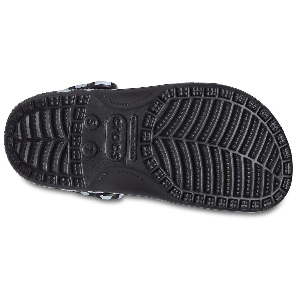 Sabots Crocs Classiche Heart Print Homme Noir Blanche | France 0801XYUF